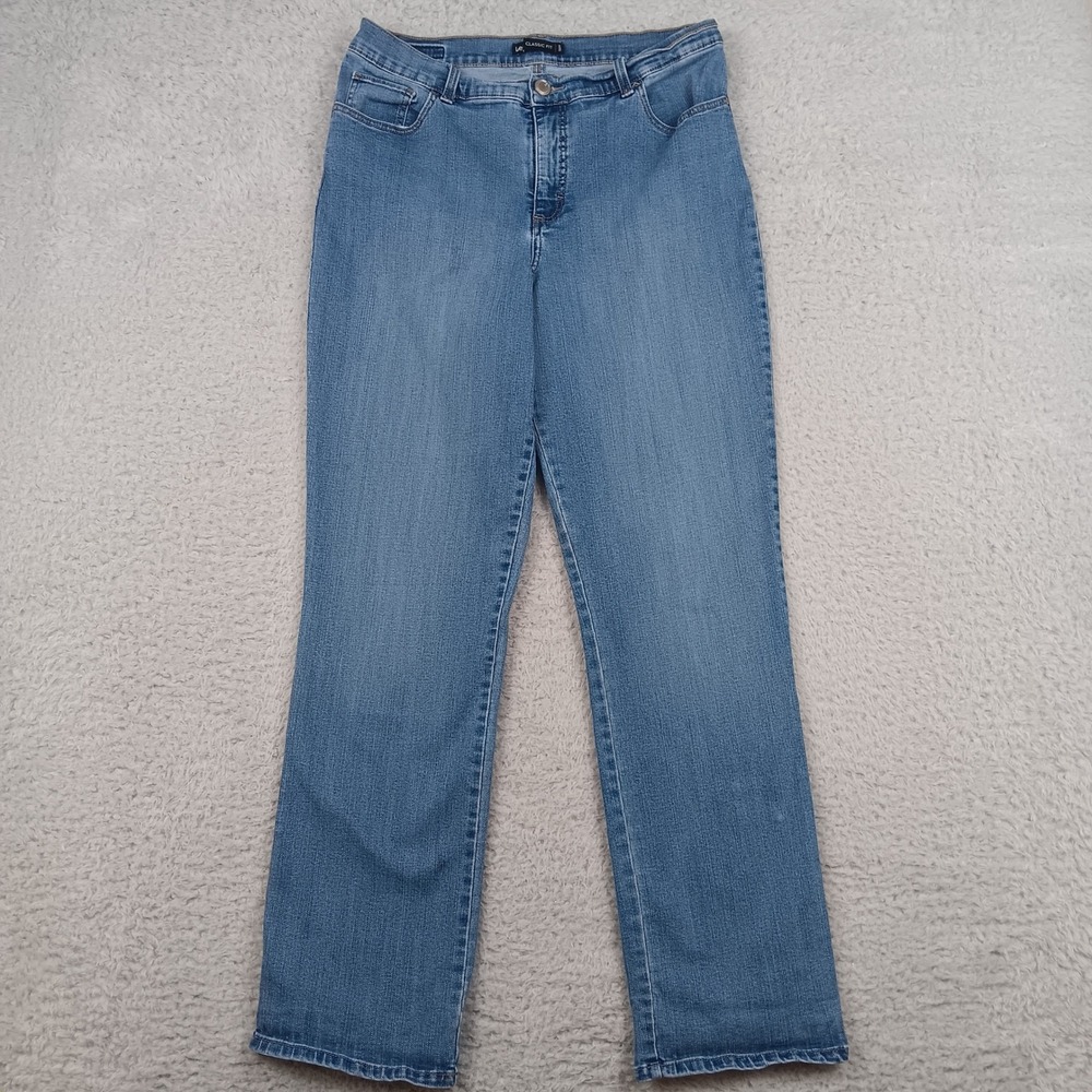 Lee Classic Fit Straight Leg Jeans Womens 12 Medium Blue Stretch Denim 3403631